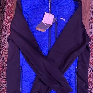 PUMA golf performance quilted hybrid jacket pale lapis blue